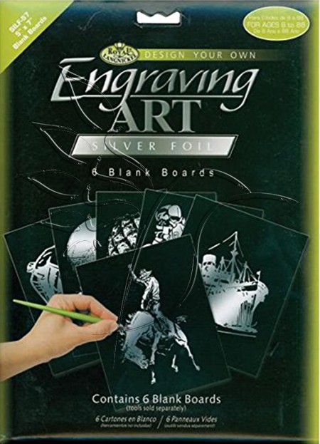 Image of Képkarcoló készlet - Royal&amp;Langnickel Engraving ART - SILVER - minta nélkül, 12,5x17,5cm