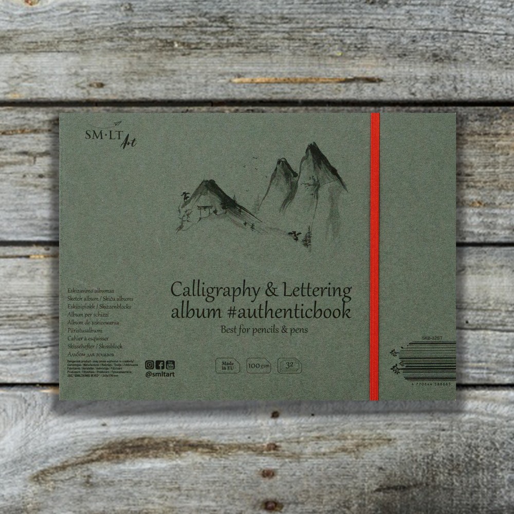 Image of Kalligráfiatömb - SMLT Calligraphy &amp; Lettering Pad, 100g, 32 lap, 17,6x24,5 cm