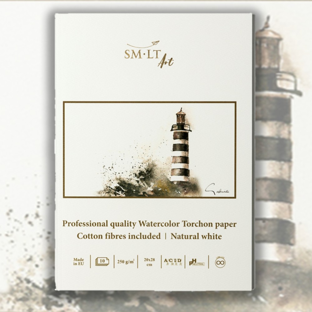 Image of Akvarelltömb - SMLT Watercolor Torchon Paper 250gr, 10 lap, 20*28cm