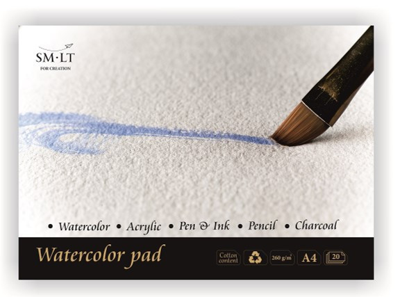 Image of Akvarelltömb - SMLT Watercolor 260gr, 20 lapos művésztömb A4