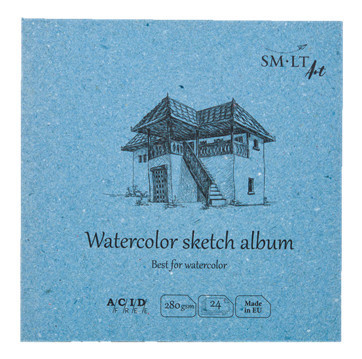 Image of Akvarell mini album - SMLT Watercolor sketch album 280gr, 24 lapos, 9x9cm