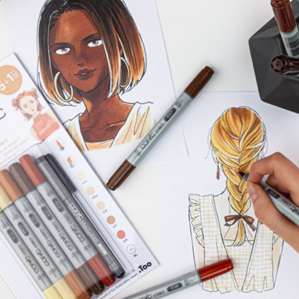 Image of Filctollkészlet - Copic Ciao 5+1 set - Hair Tones 1